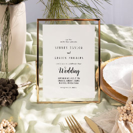 Einfache Minimalistische informelle Hochzeit Einladung