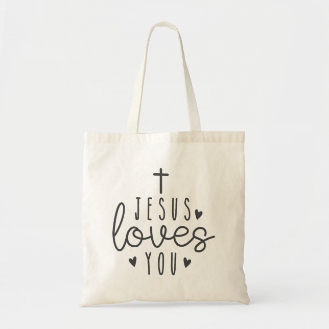 Einfache Minimalistische Jesus Lieben Sie Totasche Tragetasche (Vorne)