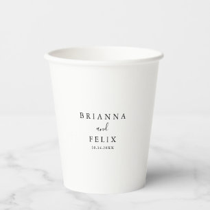 Einfache Minimalistische Kalligrafie-Hochzeitspapi Pappbecher