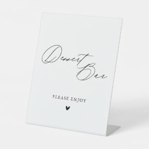 Einfache Minimalistische Kalligrafie Hochzeitstort Sockelschild
