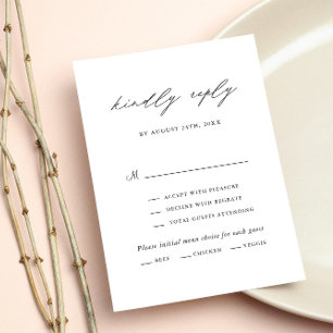 Einfache Minimalistische Kalligrafie-Skripte RSVP Karte