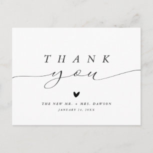 Einfache Minimalistische Kalligraphie Hochzeit Vie Postkarte