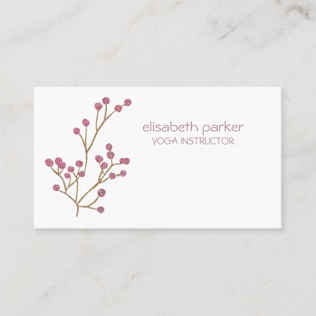 Einfache minimalistische Kirschblüte Yogalehrer Visitenkarte (Vorderseite)