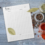 Einfache Minimalistische Kochrezeptur Notepad Notizblock<br><div class="desc">Ein einfaches,  minimalistisches Notizblock für die Rezepturorganisation.</div>