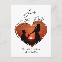 Einfache Minimalistische Liebe Foto-Skript Ankündigungspostkarte