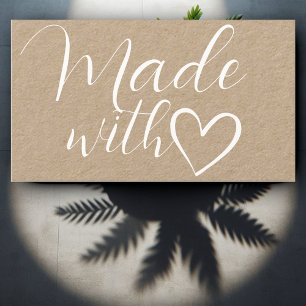 Einfache Minimalistische Liebe Heart Kraft Papier Visitenkarte