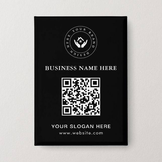 Einfache Minimalistische Logo- und Textwerbung Button (Vorderseite)