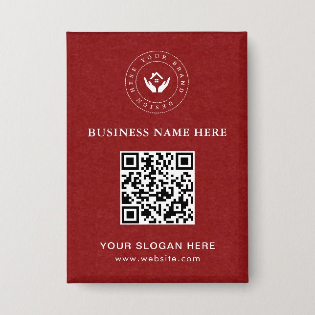 Einfache Minimalistische Logo- und Textwerbung Button (Vorderseite)