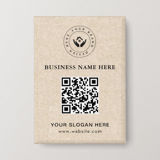 Einfache Minimalistische Logo- und Textwerbung Button (Vorderseite)