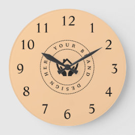 Einfache Minimalistische Logo- und Textwerbung Große Wanduhr