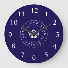 Einfache Minimalistische Logo- und Textwerbung Große Wanduhr