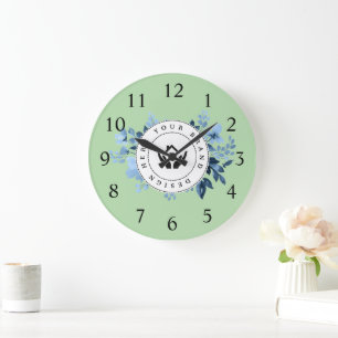 Einfache Minimalistische Logo- und Textwerbung Große Wanduhr