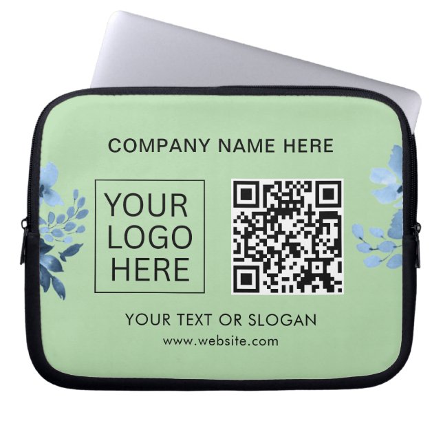 Einfache Minimalistische Logo- und Textwerbung Laptopschutzhülle (Vorderseite)