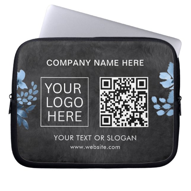 Einfache Minimalistische Logo- und Textwerbung Laptopschutzhülle (Vorderseite)