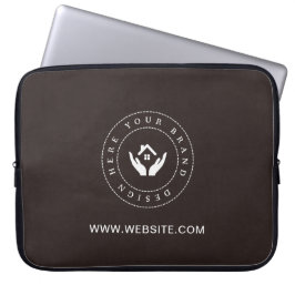 Einfache Minimalistische Logo- und Textwerbung Laptopschutzhülle