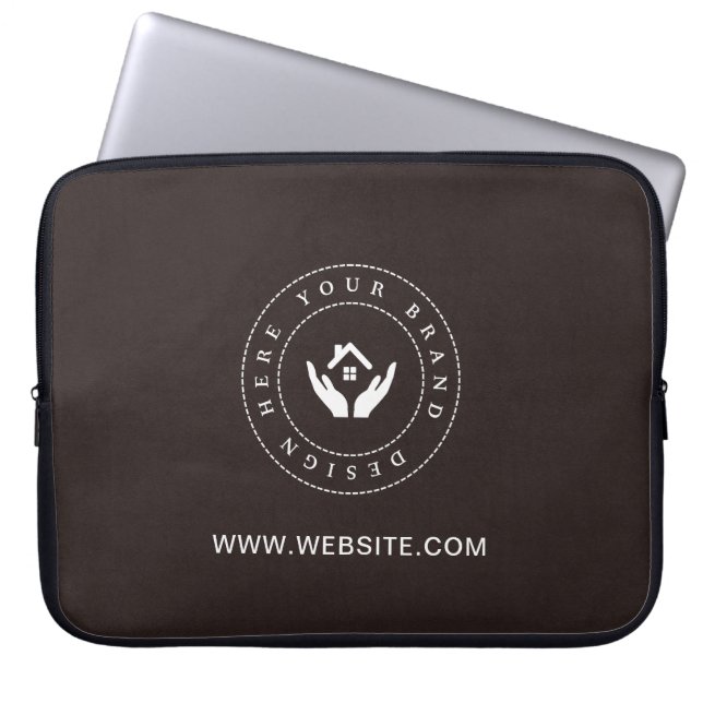 Einfache Minimalistische Logo- und Textwerbung Laptopschutzhülle (Vorderseite)