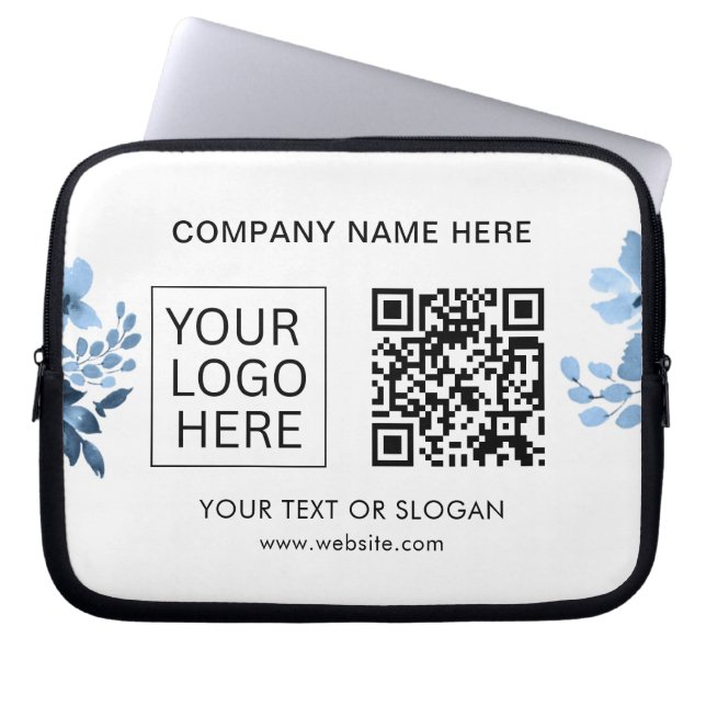 Einfache Minimalistische Logo- und Textwerbung Laptopschutzhülle (Vorderseite)