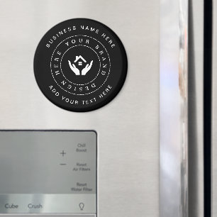 Einfache Minimalistische Logo- und Textwerbung Magnet