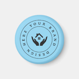 Einfache Minimalistische Logo- und Textwerbung Magnet