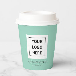 Einfache Minimalistische Logo- und Textwerbung Pappbecher
