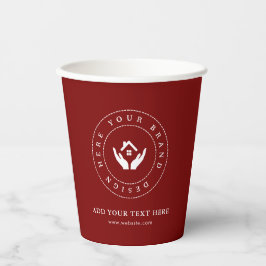 Einfache Minimalistische Logo- und Textwerbung Pappbecher
