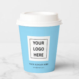 Einfache Minimalistische Logo- und Textwerbung Pappbecher