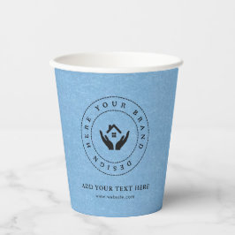 Einfache Minimalistische Logo- und Textwerbung Pappbecher