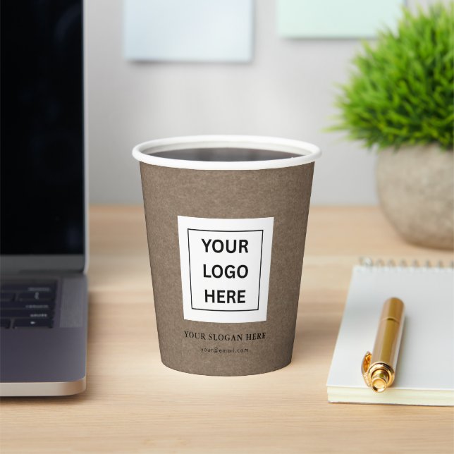 Einfache Minimalistische Logo- und Textwerbung Pappbecher (InSitu)