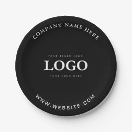 Einfache Minimalistische Logo- und Textwerbung Pappteller