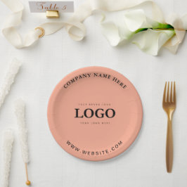 Einfache Minimalistische Logo- und Textwerbung Pappteller