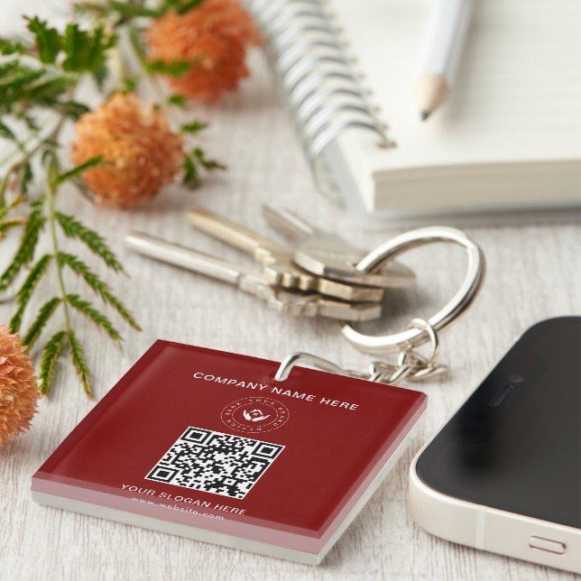 Einfache Minimalistische Logo- und Textwerbung Schlüsselanhänger (Vorderseite rechts)