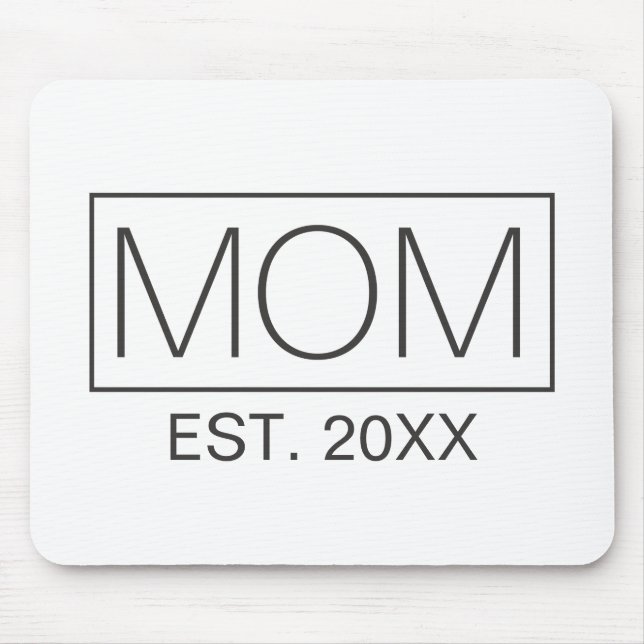 Einfache Minimalistische Mama Typografie | Mauspad (Vorne)