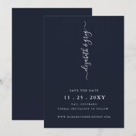 Einfache Minimalistische Marine Save the Date Ankündigung