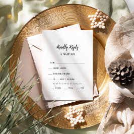 Einfache Minimalistische Menüauswahl RSVP-Karte Ho RSVP Karte