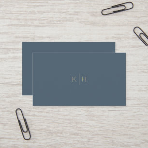 Einfache Minimalistische Midnight Blue Gold Busine Visitenkarte
