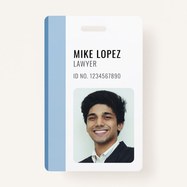 Einfache Minimalistische Mitarbeiter-ID Ausweis (Vorderseite)