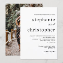 Einfache Minimalistische moderne Foto-Hochzeit