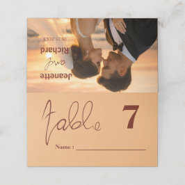 Einfache minimalistische moderne Hochzeitsfotos Platzkarte