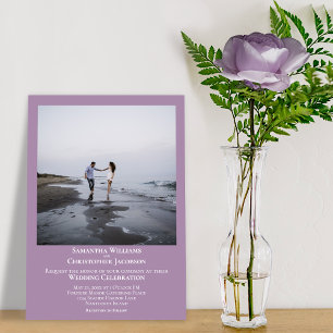 Einfache Minimalistische moderne Lavendel Foto Hoc Einladung
