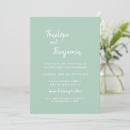 Einfache Minimalistische moderne Pistachio Green W Einladung