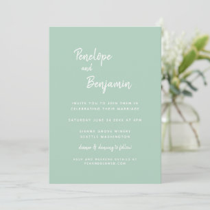 Einfache Minimalistische moderne Pistachio Green W Einladung
