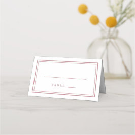 Einfache Minimalistische moderne Rose Weiß Hochzei Platzkarte