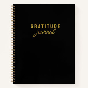 Einfache Minimalistische Moderne Schwarze Dankbark Notizbuch