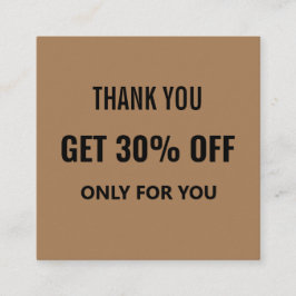 Einfache Minimalistische Moderne Trendschwarz & Br Rabattkarte