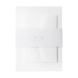 Einfache Minimalistische Monogramm-Bauchband Einladungsbanderole