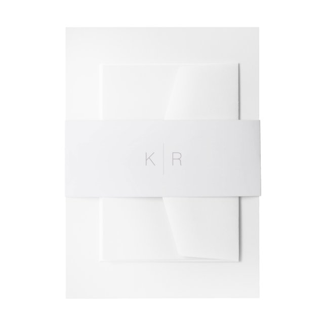 Einfache Minimalistische Monogramm-Bauchband Einladungsbanderole (Vorderseite Beispiel)