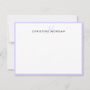 Einfache minimalistische Monogramm-Bezeichnung Mitteilungskarte
