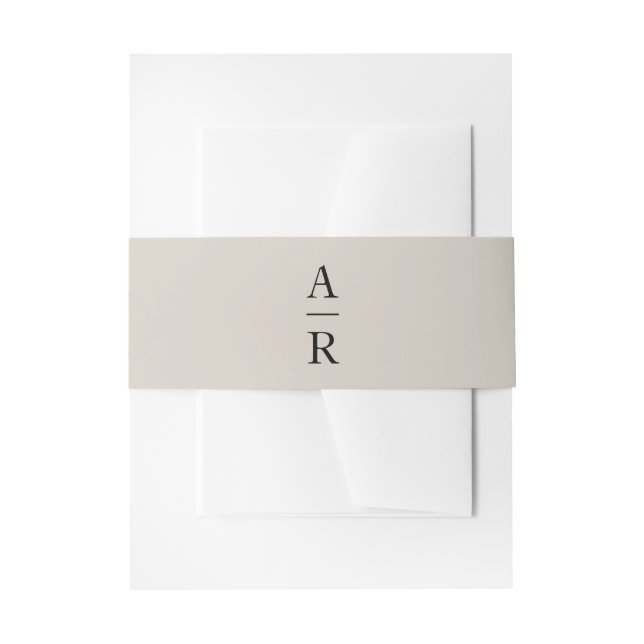 Einfache Minimalistische Monogramm-Hochzeitstile T Einladungsbanderole (Vorderseite Beispiel)