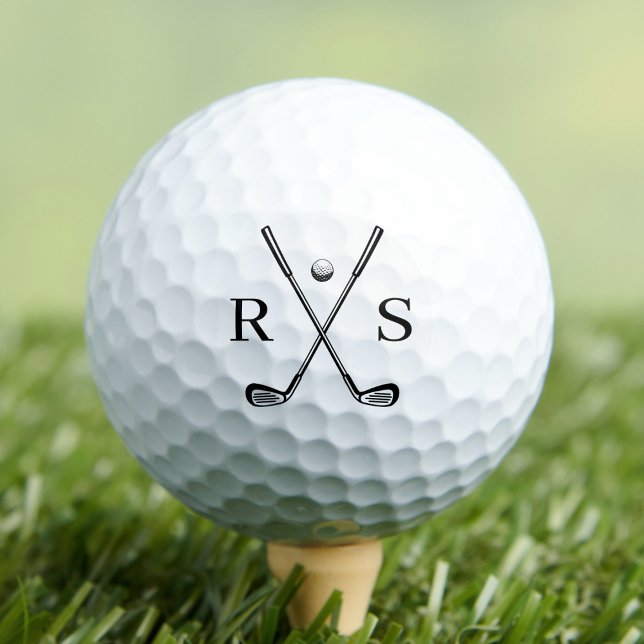Einfache Minimalistische Monogramm Initial Golfball (Von Creator hochgeladen)