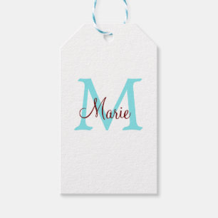 einfache minimalistische Monogramm-Name in Rosa Ro Geschenkanhänger